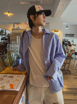 クーリアストライプオーバフィットシャツ