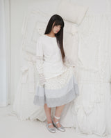 Blooming garden patchwork skirt / ivory