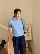 Winter Round Crop Twist Knit (6color)