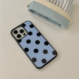 [MADE] Dot glass bumper case(skybluenavy)