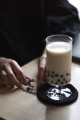 Bubble Tea Crystal Stone Bracelet handmade