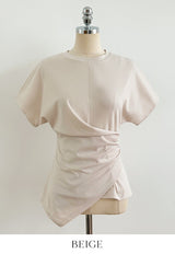 Chable Shirring Wrap Span Short Sleeve T-Shirt