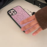 ハート レオパード ガラス バンパーケース (ピンク)
