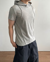 Inset Hooded Seam Short Sleeve T-shirt