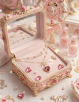 ロージーハートプリンセスレイヤードネックレス - ゴールドカラー (STAYC Seeun Necklace)