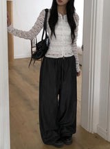Appe Nonfade Banding Raw Wide Denim Pants