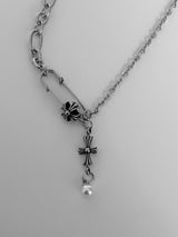 pearl drop necklace(cross)