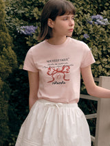 ROLA RIBBON HALF T-SHIRT PINK