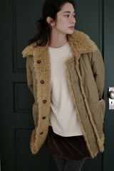 Reversible fur coat, Camel