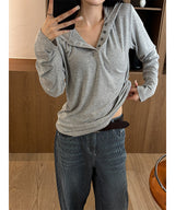 [Unisex] Henry neck hood long sleeves(3color)