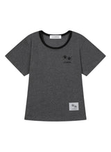 RORA SMALL LOGO U-NECK HALF T (10COLOR)