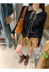 スエードフレアバンディングパンツスカート