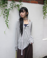 Navel Chiffon Banding Maxi Skirt