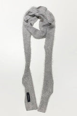 Hairy Knit Muffler Scarf (Silver-Grey)