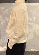 ハイネックケーブルハーフジップアップニット 6COLOR