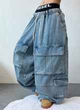 FRONT CARGO BALLOON DENIM PANTS💙🖤 - 2 COLORS