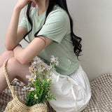 Dojo Basic Label Plain Crop Short Sleeve T-Shirt