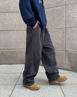 Chiro Stitch Cotton Pants (Charcoal)