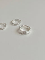 [3 set] vintage wave layered ring