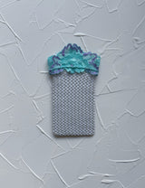 Blue flower mesh socks