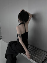 twist drape halter knit top (2color)