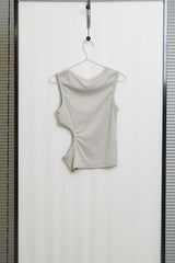 Side Cutout Ribbed Sleeveless (Gray)