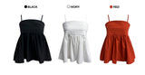 Laelly バックレス リボン フレア ノースリーブ ナシ ブラウス(3colors)
