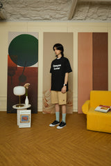 Triple Dream Star Patch Beige Cotton Shorts [For men]