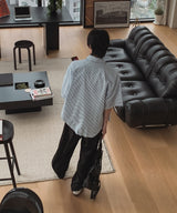 アンプルストライプハーフシャツ