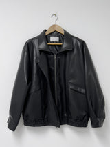 Verdi Flap Overfit Leather Blouson
