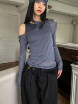 ニロカットシースルーレイヤードセット - long sleeve, sleeveless