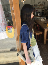 シュドポケットデニム半袖シャツ
