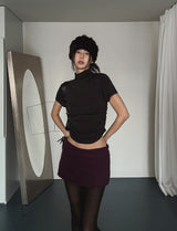 Jamie Shirring Turtleneck Short Sleeve