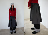 FLARE RIB SKIRT (CAHRCOAL)