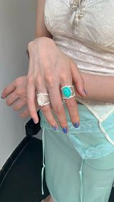 Big antique stone ring(2color)