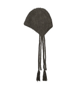 Double Strap Angora Beanie / Stone Brown