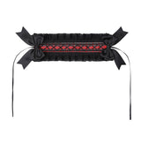 Tartan Lace Headdress - Red
