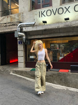 string low-rise cargo pants