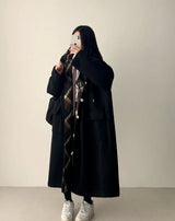 Rutte Corduroy Side Pin Tuck Slit Banding Wide Pants
