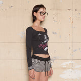バディプリント 長袖Tシャツ[Black]