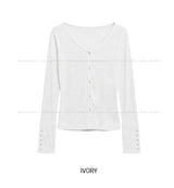 Luca V-neck Button Tencel Cardigan