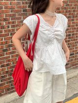[made by fling] butterfly blouse (white)