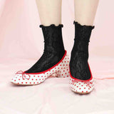 rose ankle socks (black)