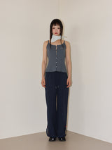 SEERSUCKER BUTTON PANTS (NAVY)