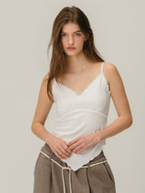 LACE WAVE SLEEVELESS / WHITE