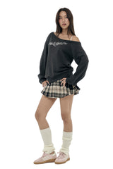 Kleen club one-shoulder sweatshirt, Dark gray