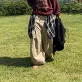 Layered Shirt Wide Cotton Pants