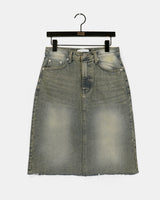 Hazel Vintage fringe Denim Midi Skirt