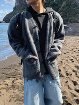 Nut mohair damage cardigan 3C