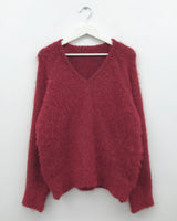 [MD Pick]Wool-Touch Brush V-Neck Knit (4 Colors)